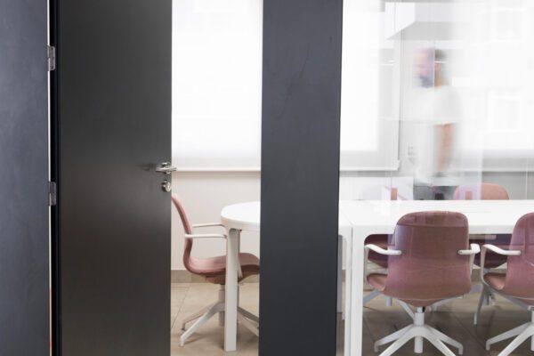 nematomos durys integruotos į modernų interjerą